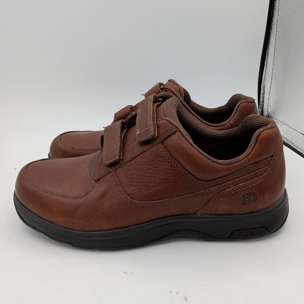 Dunham 8009SB Winslow Brown Leather Hook Loop Walking Shoes Mens 12 4E Wide